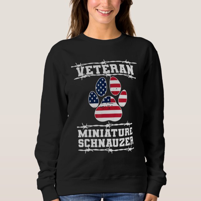Veteran Miniature Schnauzer Retired Dog  Retiremen Sweatshirt (Front)