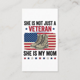 Veteran Mom Patriotic Military Boots Shirt Design_ Business Card