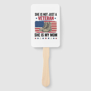 Veteran Mom Patriotic Military Boots Shirt Design_ Hand Fan