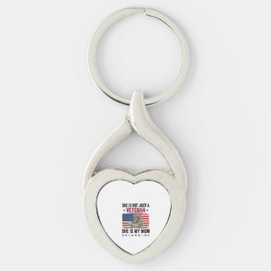 Veteran Mom Patriotic Military Boots Shirt Design_ Keychain