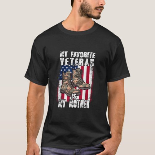 Veteran Mom Proud Son Veterans Day US Veteran  T_Shirt
