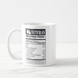 Veteran Nutritional Facts Military Appreciation Coffee Mug