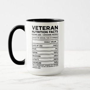 Veteran Nutritional Facts Military Appreciation Mug