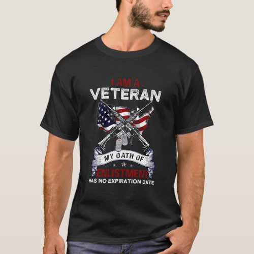 Veteran Oath Of Enlistment No Expiration Date Army T_Shirt