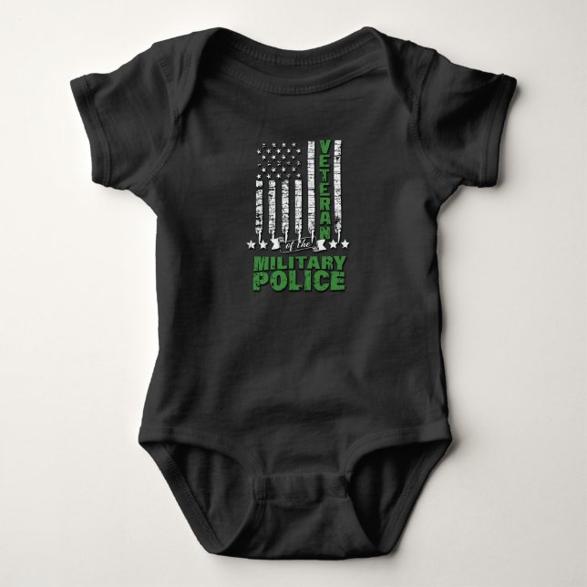 Veteran Of The Military Police -US Flag Baby Bodysuit (Front)