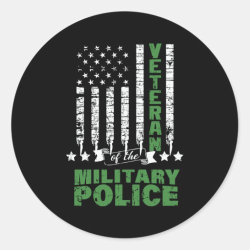 Veteran Of The Military Police _US Flag Classic Round Sticker