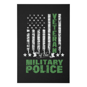 Veteran Of The Military Police -US Flag Faux Canvas Print