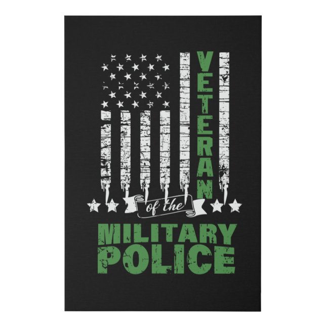 Veteran Of The Military Police -US Flag Faux Canvas Print (Front)
