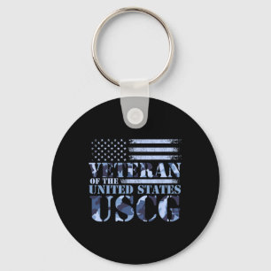 Veteran Of The United States Uscg Camo America Fla Keychain