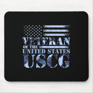 Veteran Of The United States Uscg Camo America Fla Mouse Pad