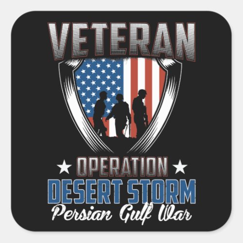 Veteran Operation Desert Storm Persian Gulf War Square Sticker
