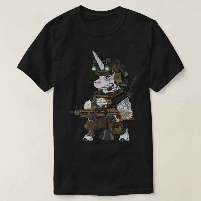 Veteran Operator Military Tactical Unicorn 1877 T-Shirt (Design Front)