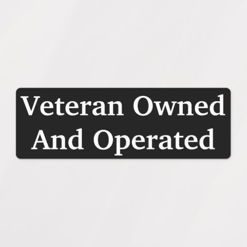 Veteran Owned And Operated Labels