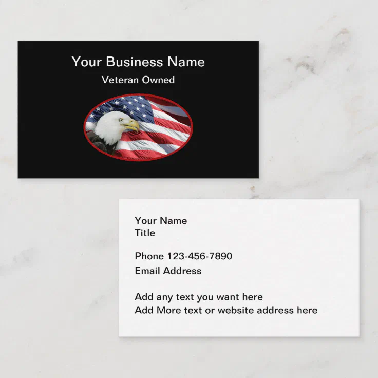 Veteran Owned Small Business Cards | Zazzle