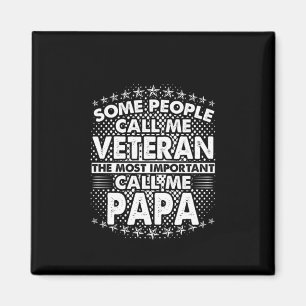 Veteran Papa Patriotic Military Tribute Magnet
