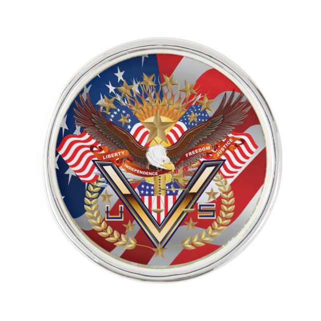 Veteran Patriotic flag Lapel Pin (Front)