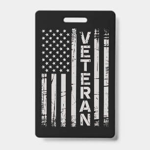 Veteran Patriotic U.S Army American Flag America Badge