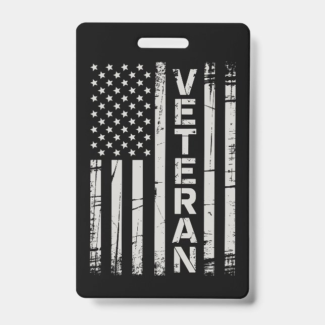 Veteran Patriotic U.S Army American Flag America Badge (Front)