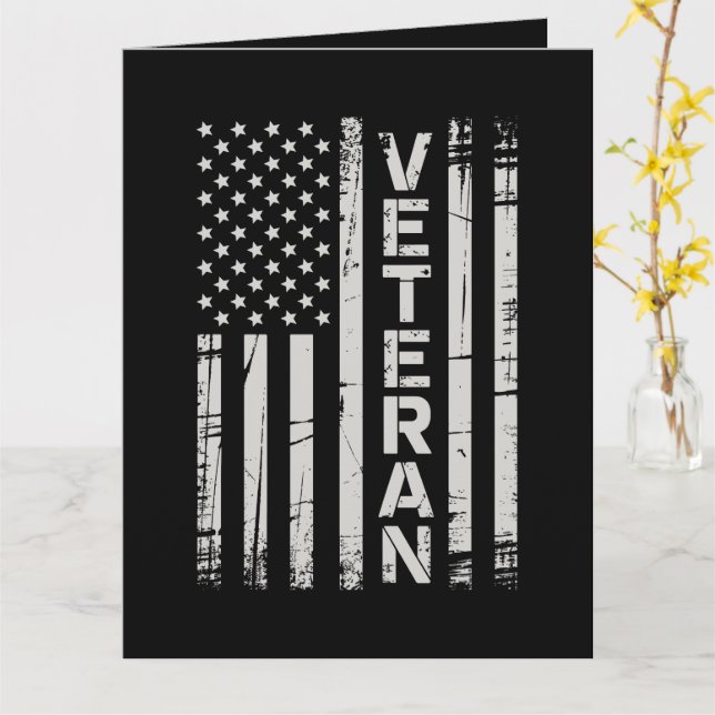 Veteran Patriotic U.S Army American Flag America Card (Yellow Flower)