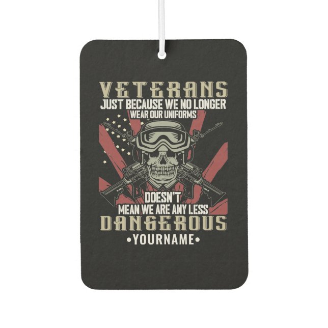 Veteran Patriotic USA Funny Humor Air Freshener (Front)