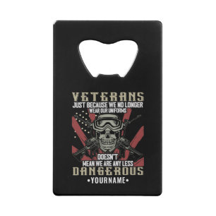 Veteran Patriotic USA Funny Humor Credit Card Bottle Opener