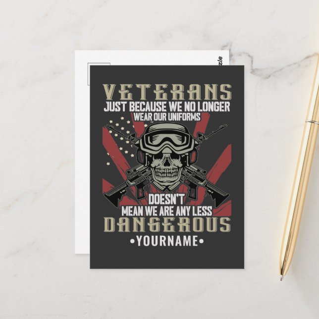 Veteran Patriotic USA Funny Humor Postcard (Front/Back In Situ)