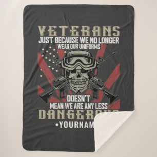 Veteran Patriotic USA Funny Humor Sherpa Blanket
