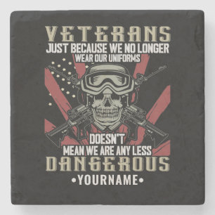 Veteran Patriotic USA Funny Humor Stone Coaster