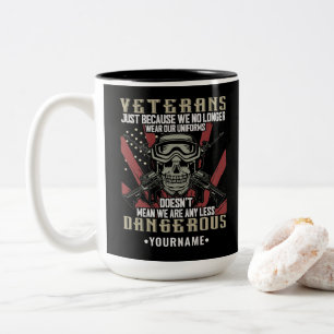 Veteran Patriotic USA Funny Humor Two-Tone Coffee Mug