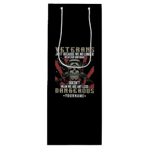 Veteran Patriotic USA Funny Humor Wine Gift Bag