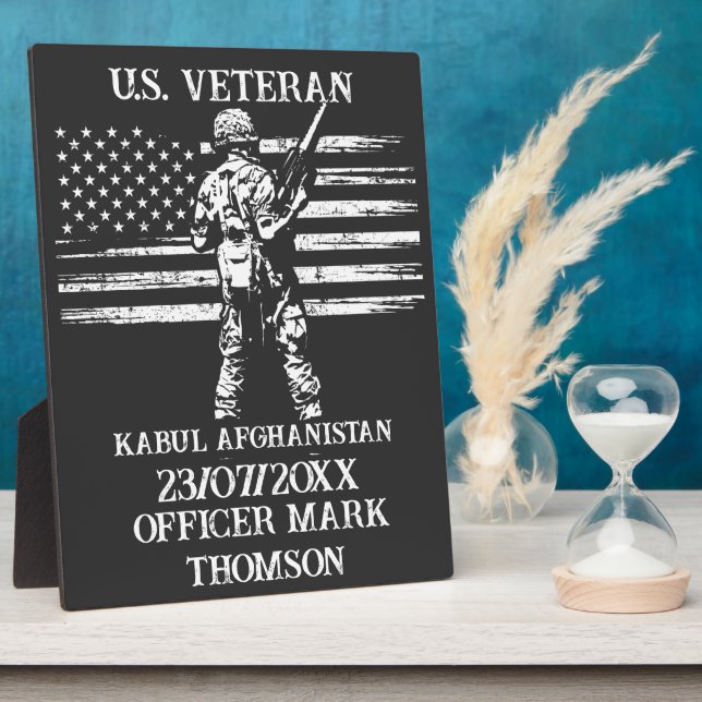 Veteran personalizable gift custom military name plaque (Side)