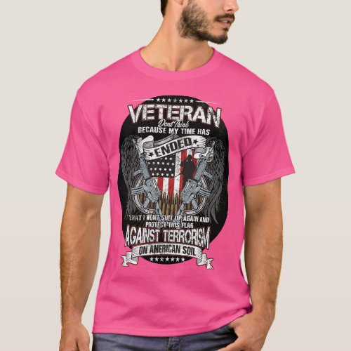 Veteran Protect This Flag Against Terrorism on Ame T_Shirt