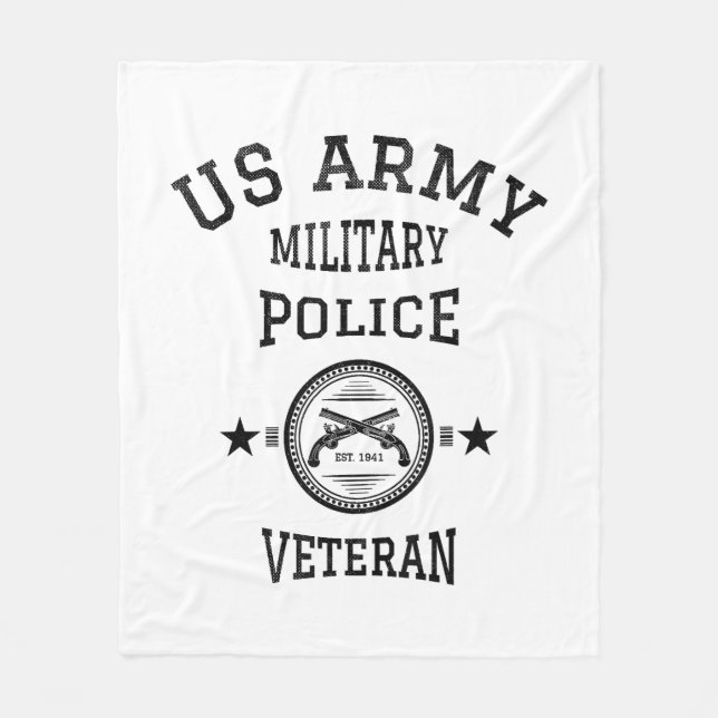 Veteran Retired Police Officer Fleece Blanket (Front)