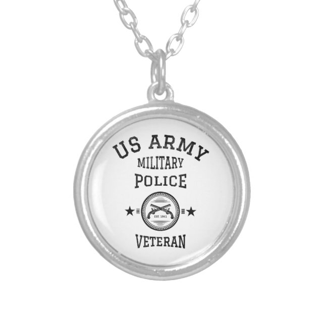 Veteran Retired Police Officer Silver Plated Necklace (Front)