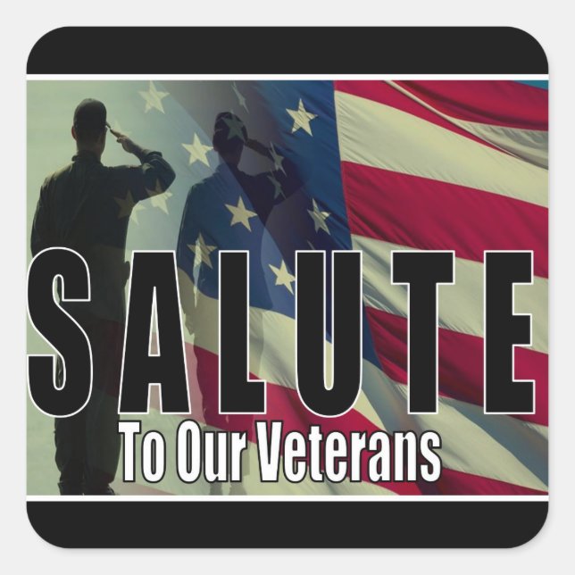 Veteran Salute Square Sticker (Front)