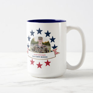 Veteran Service Photo Red White Blue Two-Tone Coff Coffee Mug