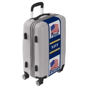Veteran -Silver - Proud Navy Veteran Luggage