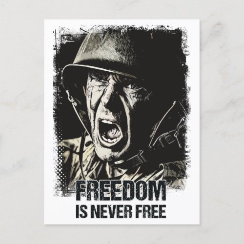  Veteran Soldier Vintage Patriotic Quote Postcard