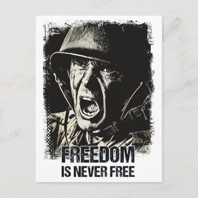  Veteran Soldier Vintage Patriotic Quote Postcard (Front)