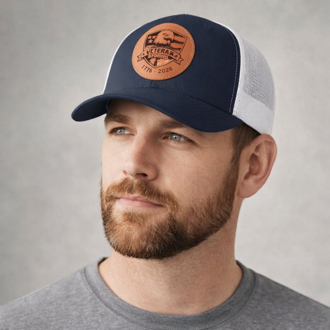 Veteran Strong 1776-2026 Eagle Leather Patch Hat (Creator Uploaded)