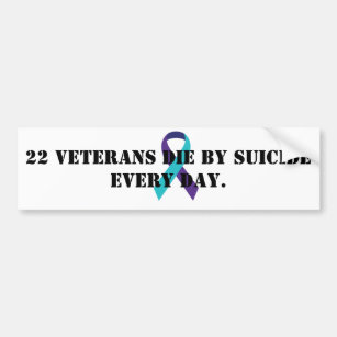 Veterans Suicide Awareness 22 A Day Car Truck Van Window or Bumper Sticker  Vinyl Decal 