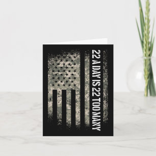 Veteran Suicide Awareness Usa Flag 22 A Day Is 22 Card