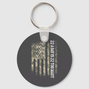 Veteran Suicide Awareness Usa Flag 22 A Day Is 22 Keychain