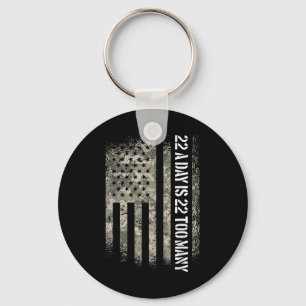 Veteran Suicide Awareness Usa Flag 22 A Day Is 22 Keychain