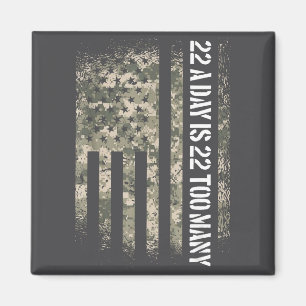 Veteran Suicide Awareness Usa Flag 22 A Day Is 22 Magnet