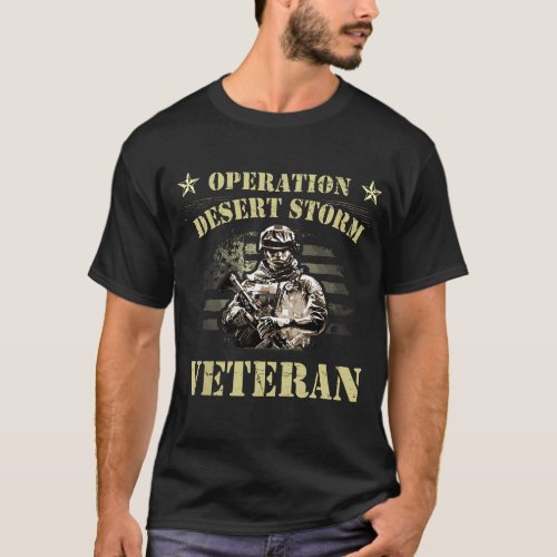 Veteran Tee Operation Desert Storm USA Flag Gift