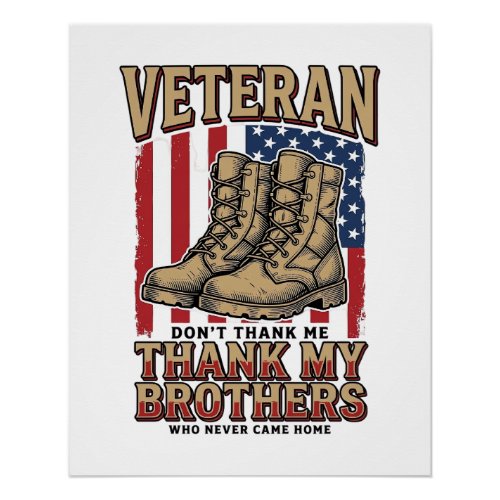 Veteran Thank My Brothers Vintage Military Shirt_1 Poster