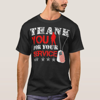 Veteran Thank You For Your Service Military Dog Ta T-Shirt