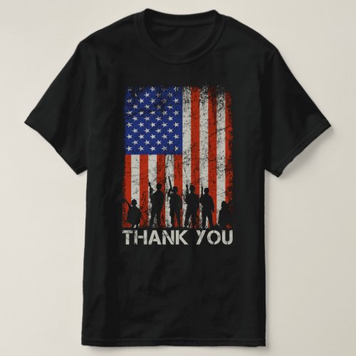 veteran thank you usa flag veterans day T_Shirt