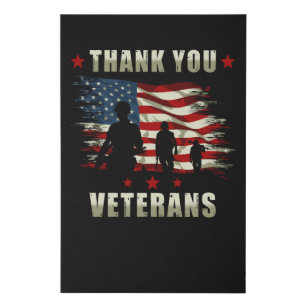 Veteran Thanks USA Faux Canvas Print